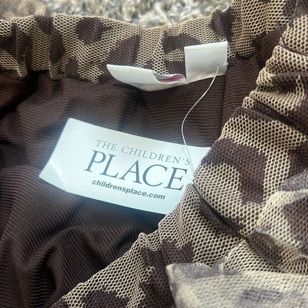 The Children’s Place Brown and Tan Leopard Print‎ Tiered Ruffle Skirt